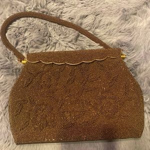 Beautiful brown beaded purse